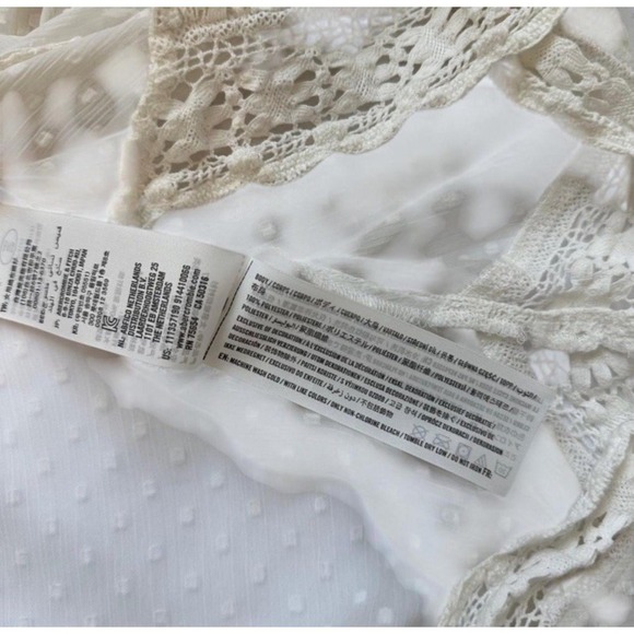 Abercrombie Fitch Cover Up Kimono Top One Size White Boho Coastal Festival Lace - Picture 5 of 5